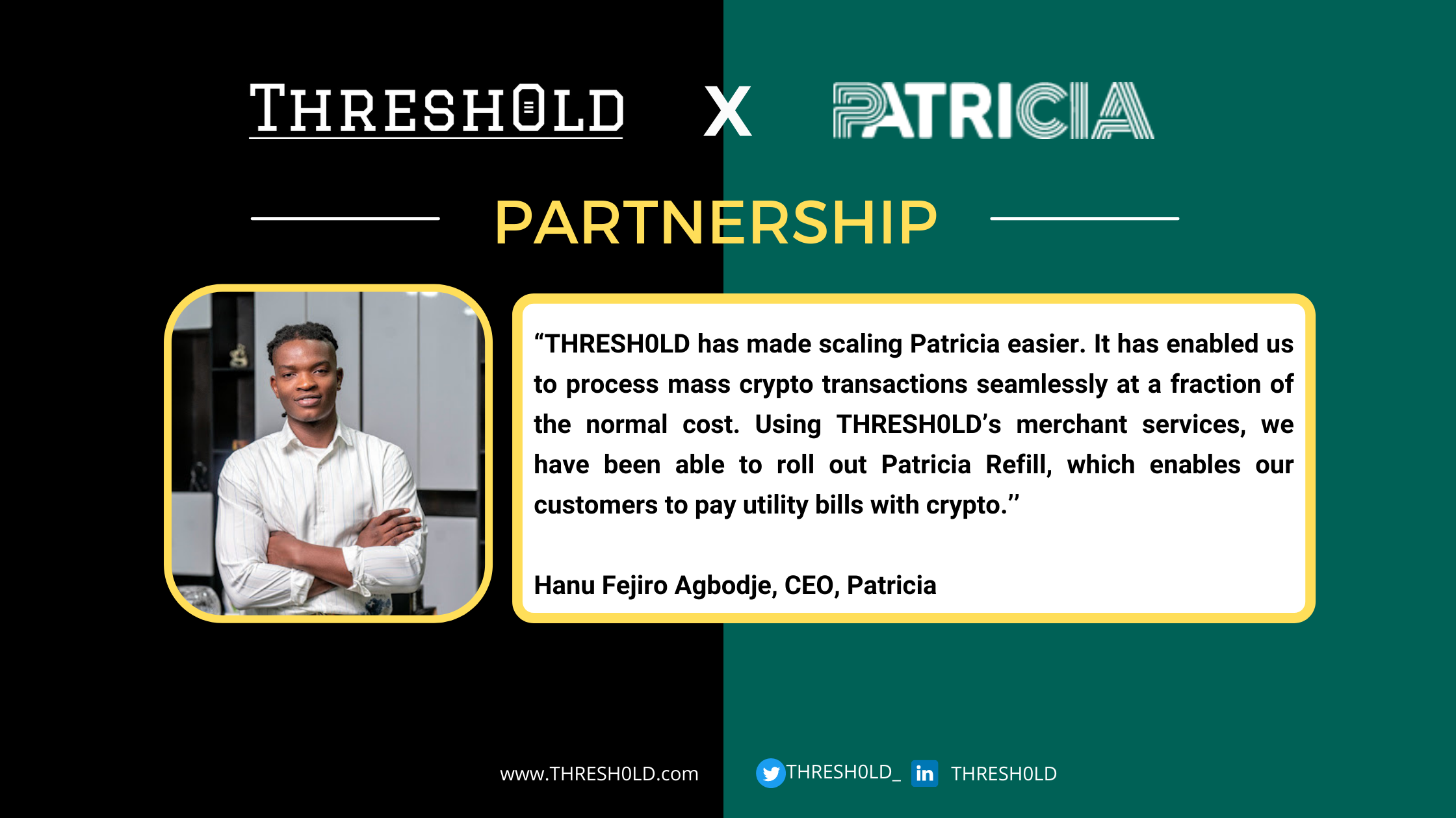 Patricia Partners with THRESH0LD